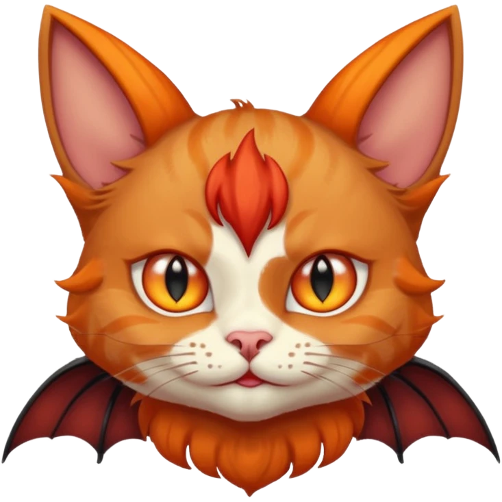 cat with red horns and bat wings emoji