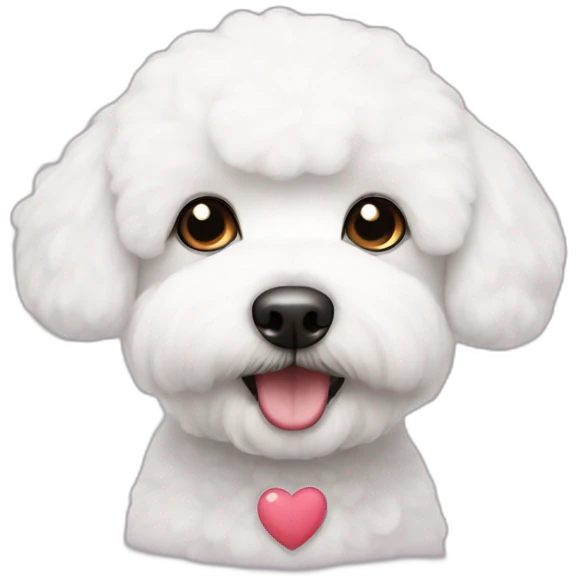 Bichon Frise with heart eyes  emoji