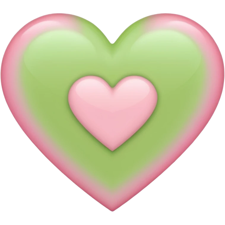 A half light green half light pink heart emoji