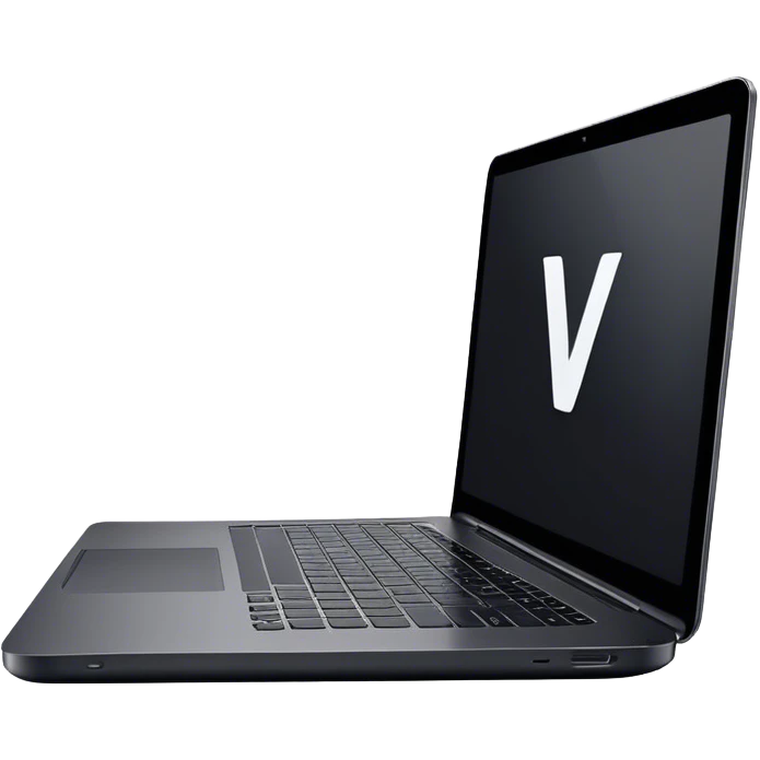 A laptop from the side in the 'V' letter shape emoji