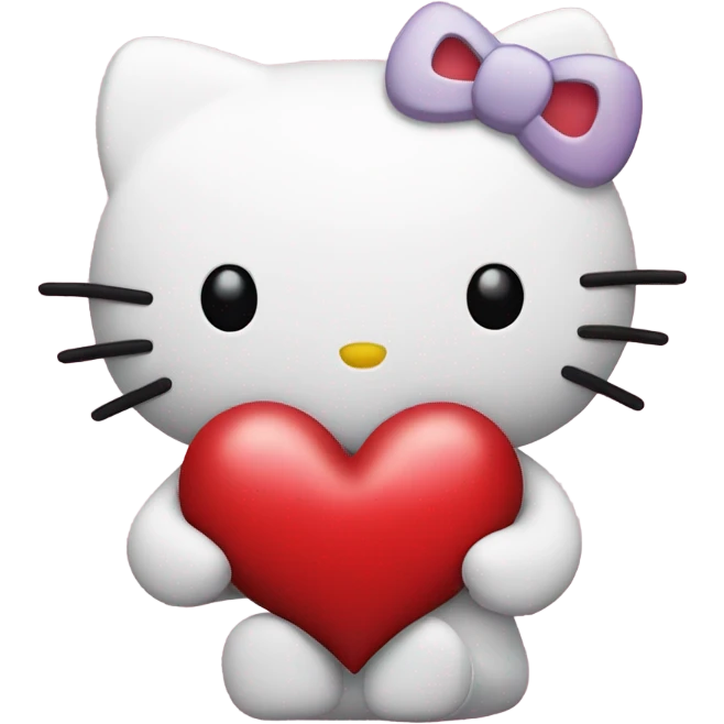 hello kitty holding heart  emoji