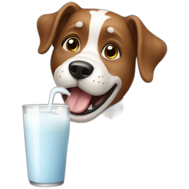 Dog drinking milk emoji