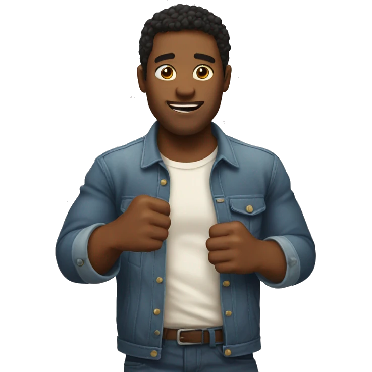A guy with fistbump on his chest emoji