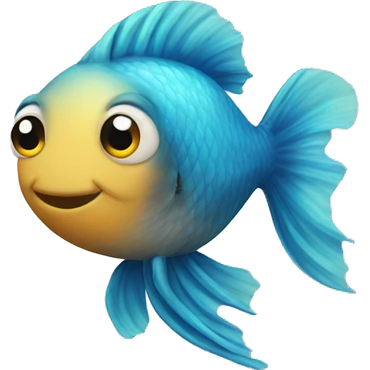 Tiny fish with hair emoji