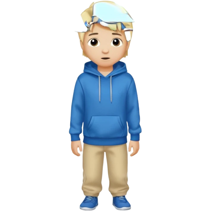 Blond boy with hoodie standing up emoji