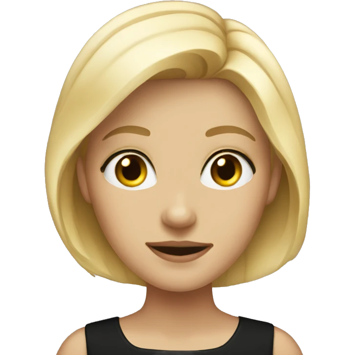 Blonde Girl in black dress emoji