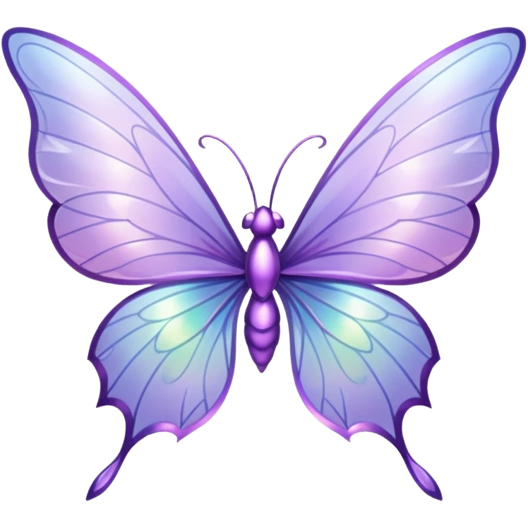 Lilac fairy wings without butterfly emoji