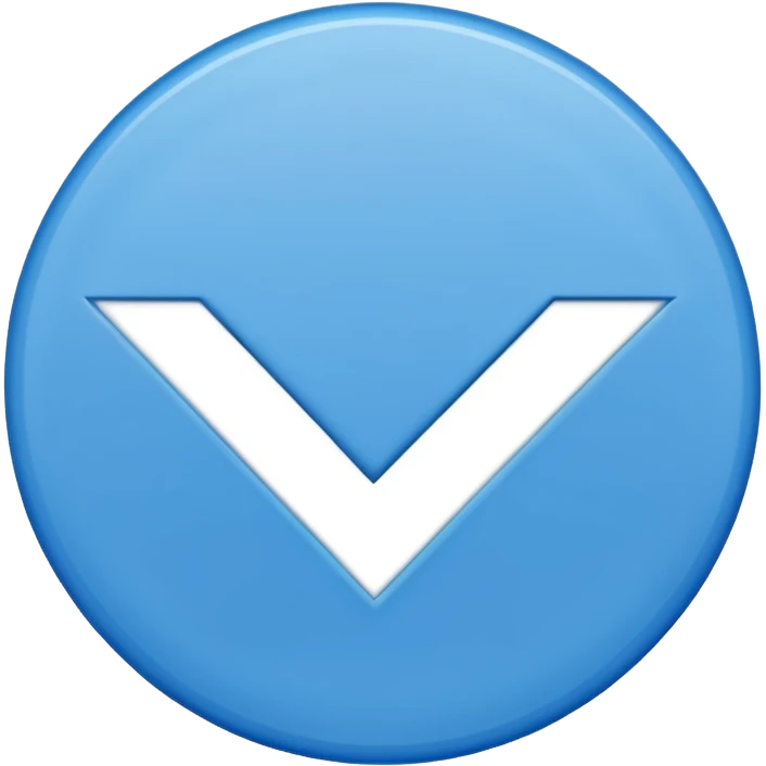 A blue circle with sharp edges outside the circle and a while tick inside emoji