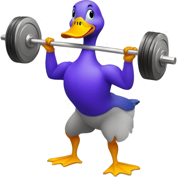 duck lifting weights emoji