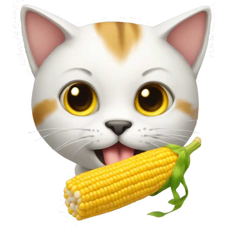Cat eating corn  emoji