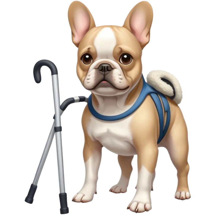 French bulldog with crutches  emoji