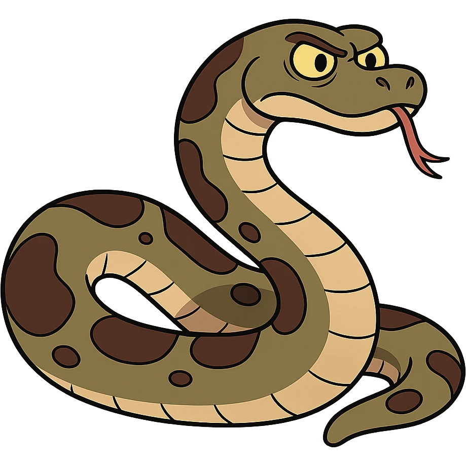 flat toon style Titanoboa snake emoji