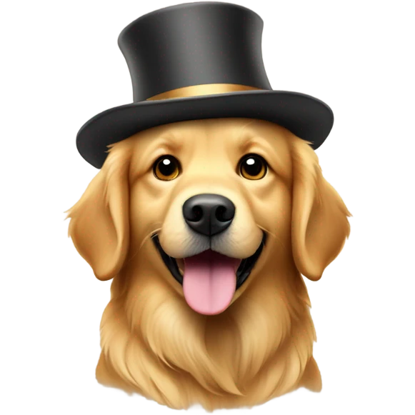 Golden retriver avec chapeau d’anniversaire emoji