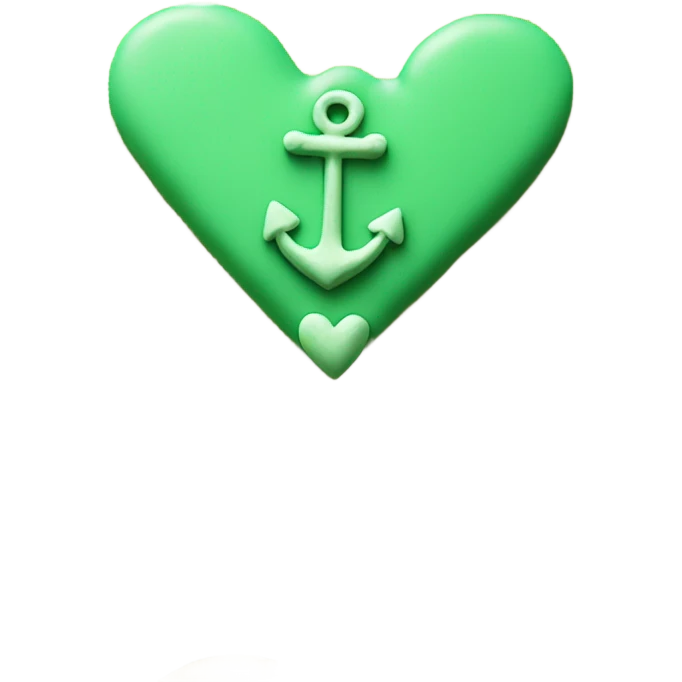 cookie heart with green anchor emoji