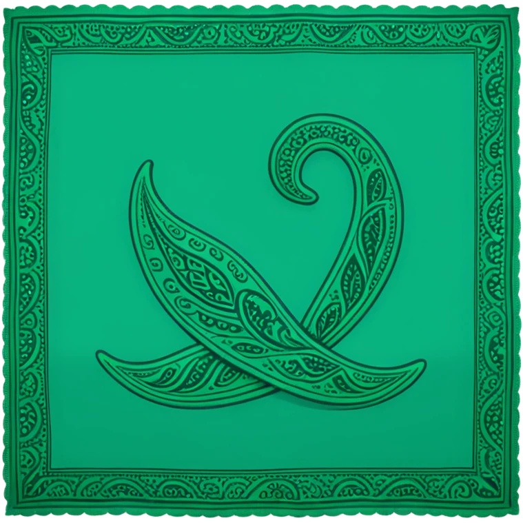 Green Paisley Bandana emoji