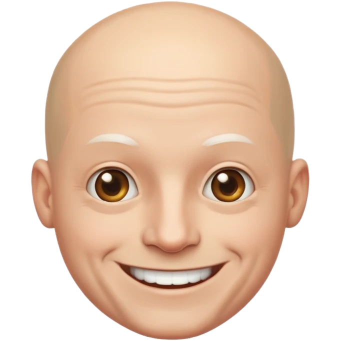 Bald Man  smiling white emoji