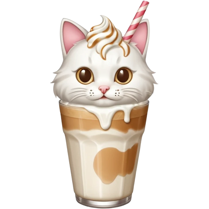 Cat with milkshake emoji