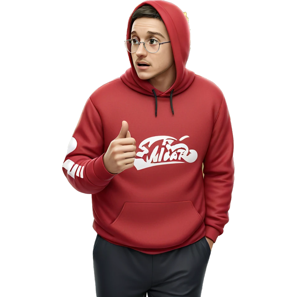 boy in red hoodie outdoors emoji