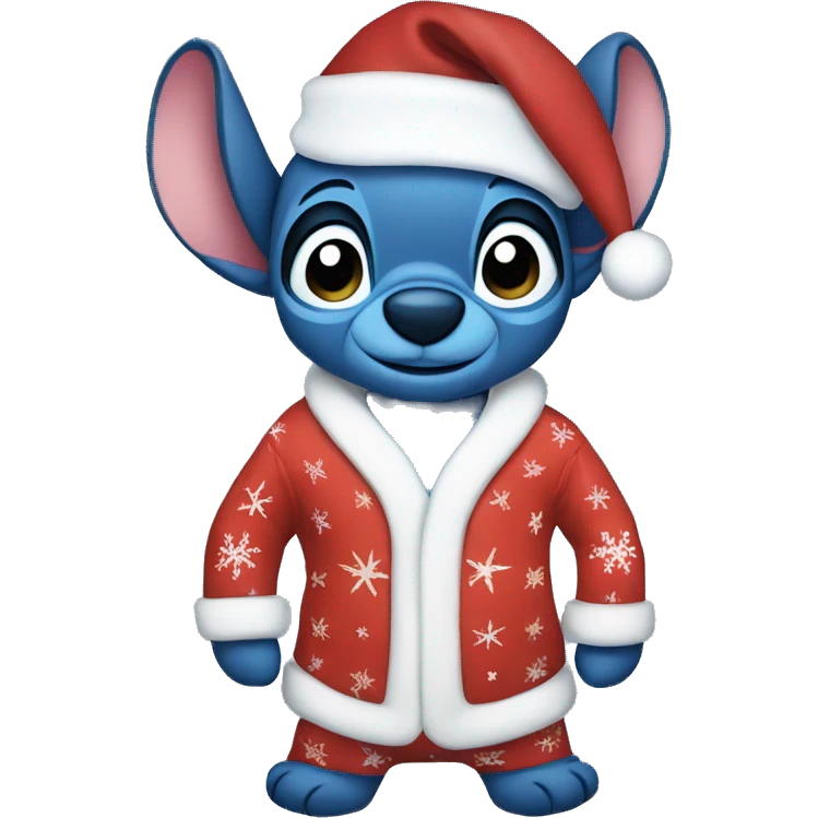 Stitch wearing Christmas pajamas  emoji