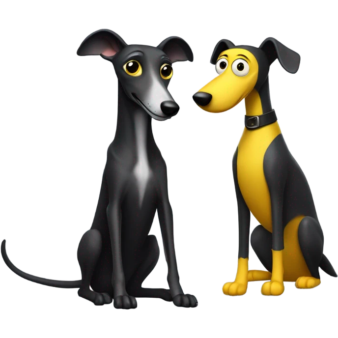Black greyhound with minion  emoji
