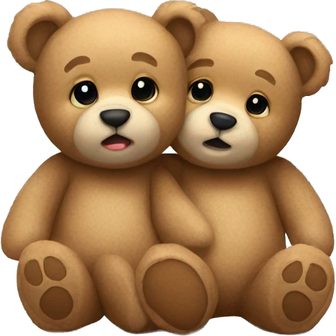Two teddy bears cuddling  emoji
