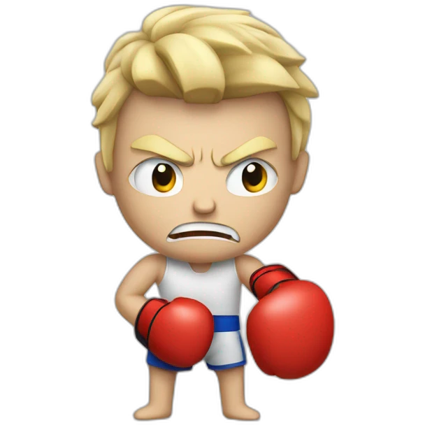 angry white fighter with boxing gloves emoji