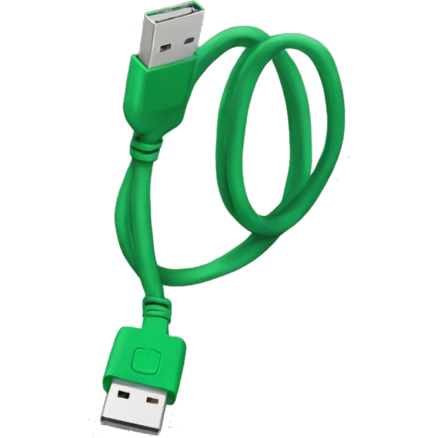 Green usb cable emoji
