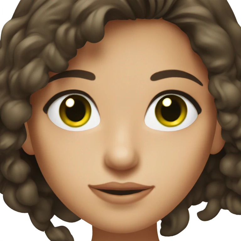 Brunette Model with Green eyes  emoji