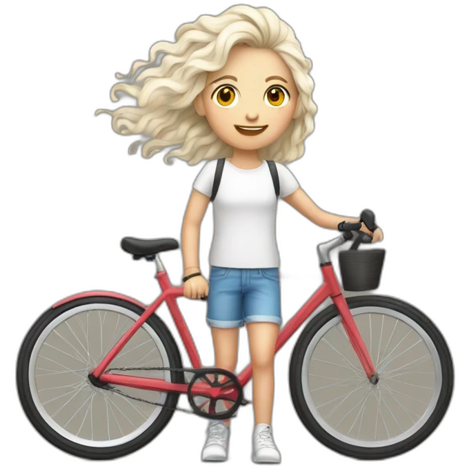 joven piel blanca pelo rubio con chivos y bicicleta emoji
