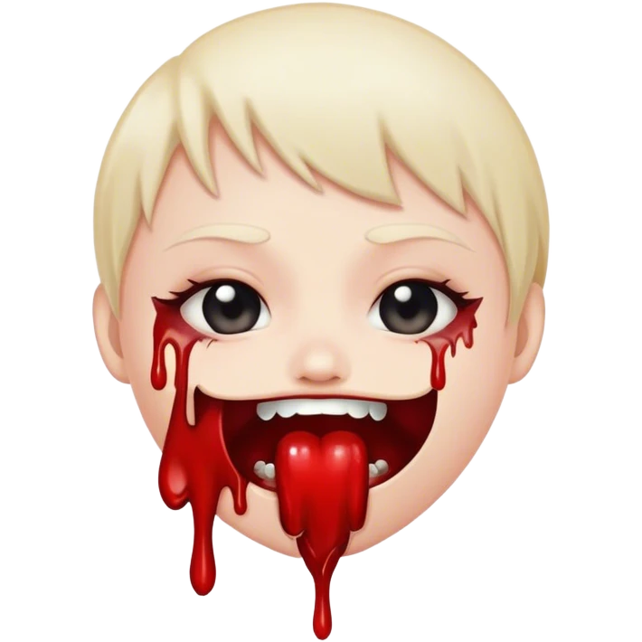 Black mouth with blood drips emoji