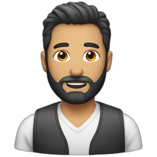 man with haircut and beard emoji