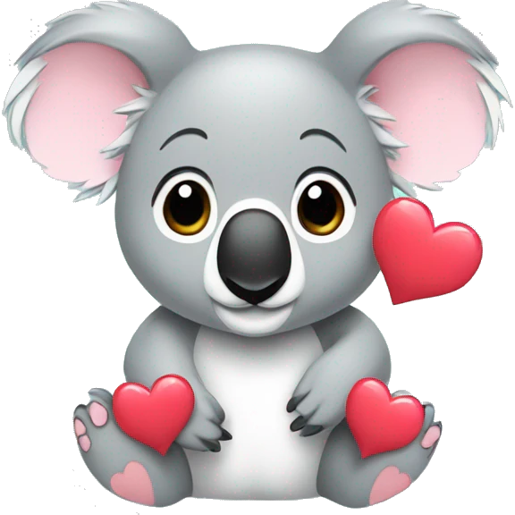 Koala with hearts around face emoji