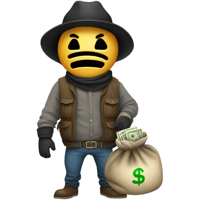 a bandit with a cash bag emoji