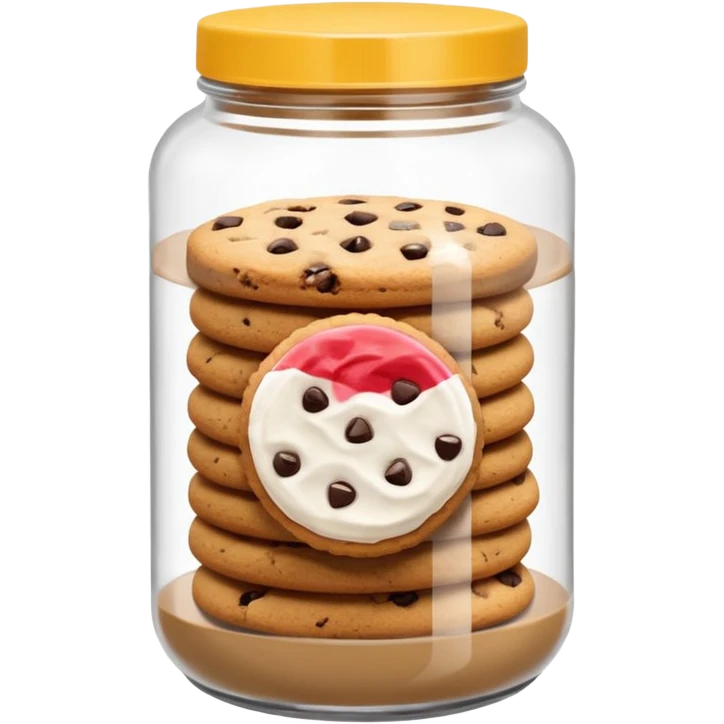 cookie protein powder jar labeled cookie picture icon emoji