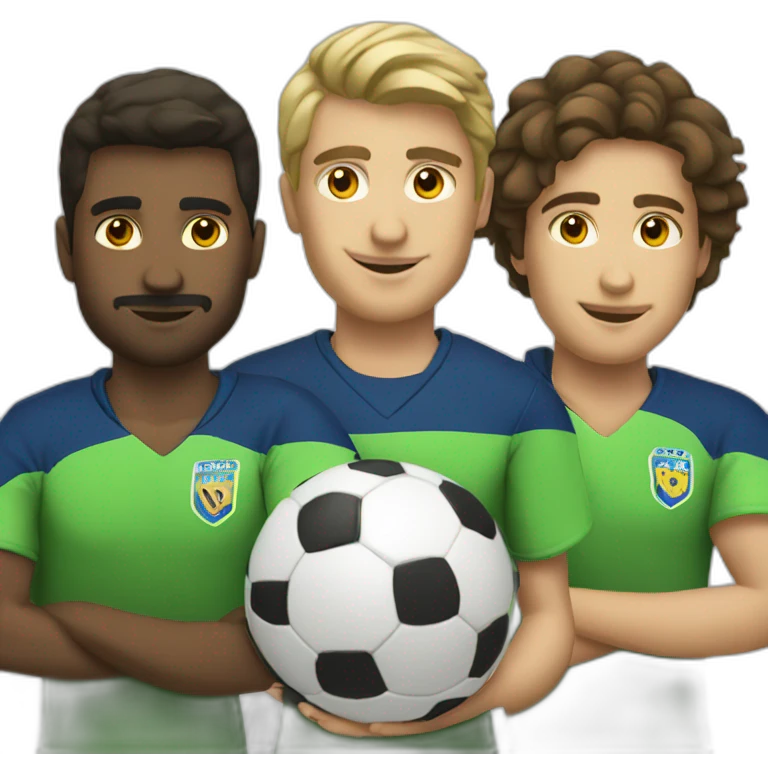 equipo de 3 personas futbol emoji