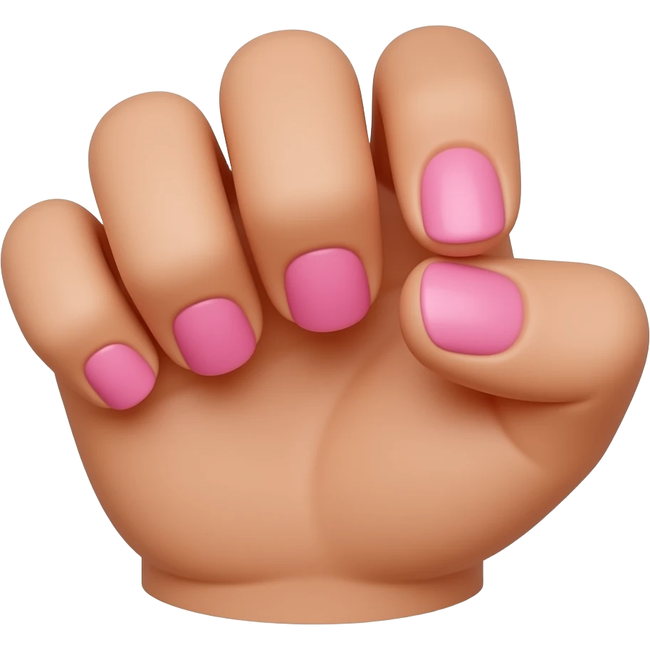 Brown hand with medium pink nails emoji