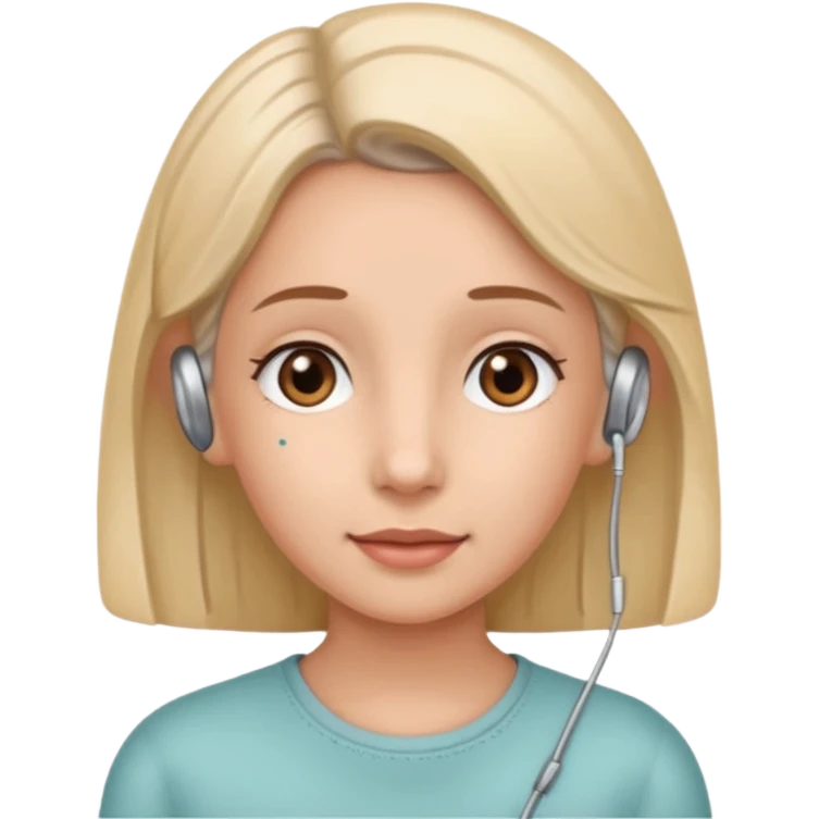 Girl with hearing aids emoji
