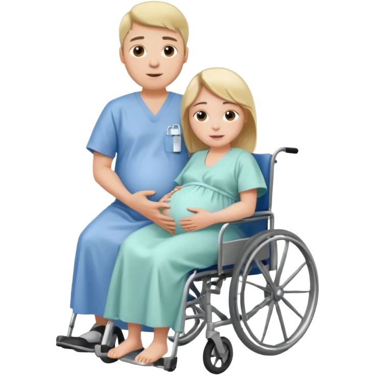 Wheel chair pregnant man emoji
