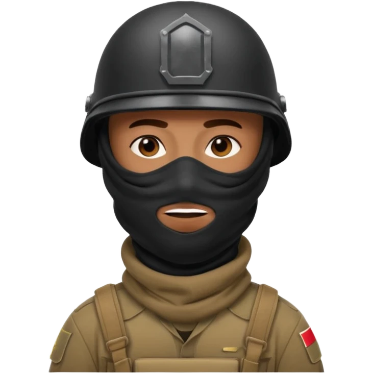 
Iraqi man soldier in helmet and balaclava emoji