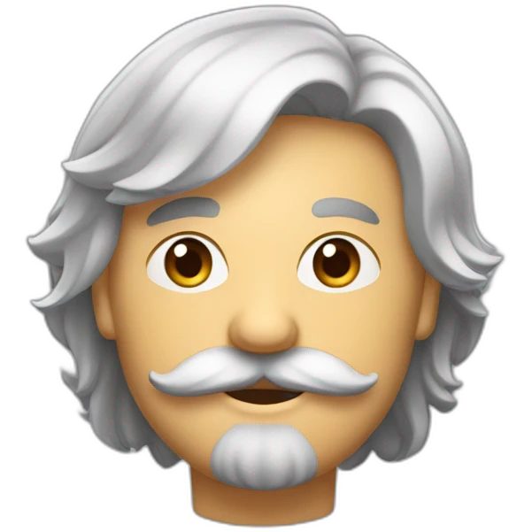 Homme au cheveux lisser sur le côté et avec une moustache carré emoji