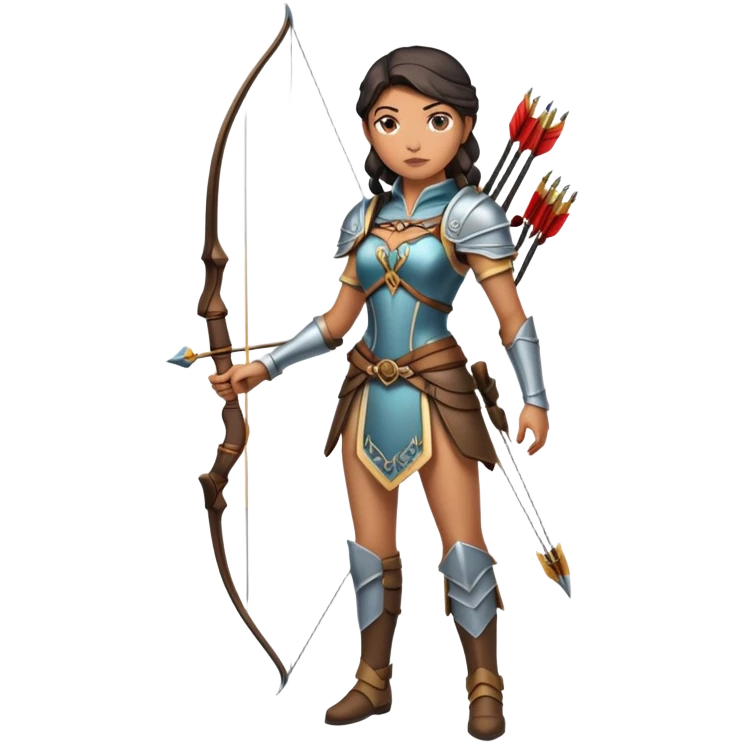 Archer Queen from Clash of Clans, full body, standing with bow emoji