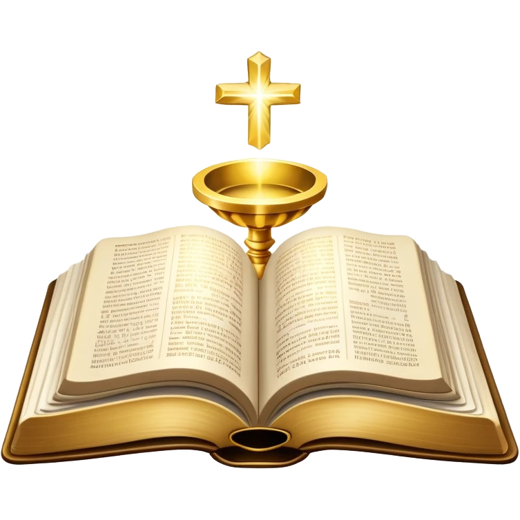 The Holy Bible Book Flipped Open With Glorious Divine Gold Shine beaming out of it  emoji