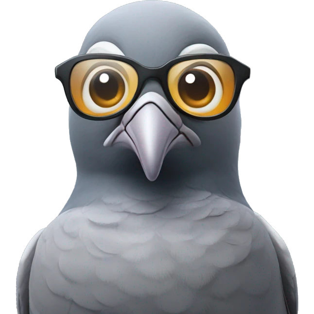 Pigeon avec des lunettes  emoji