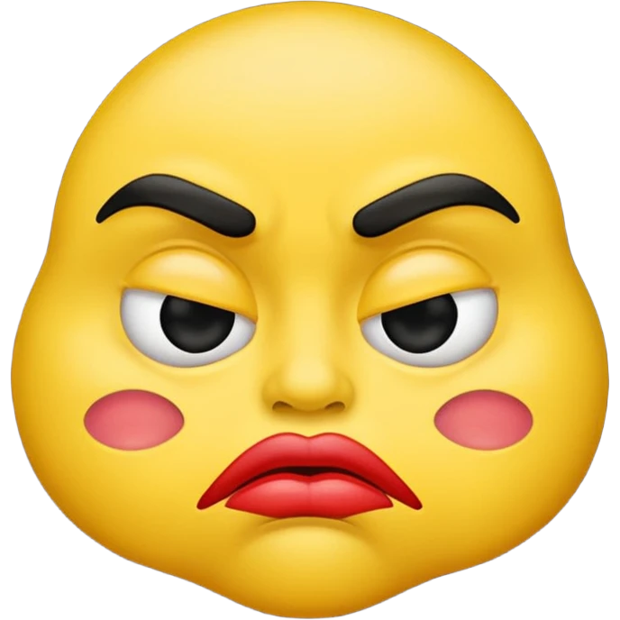 Make a grumpy kiss emoji emoji