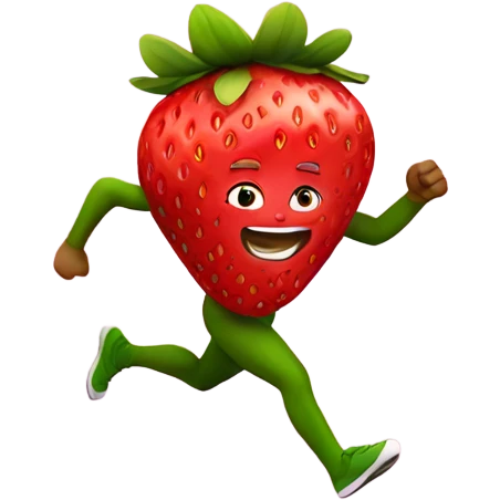 fit strawberry sprinting fast emoji