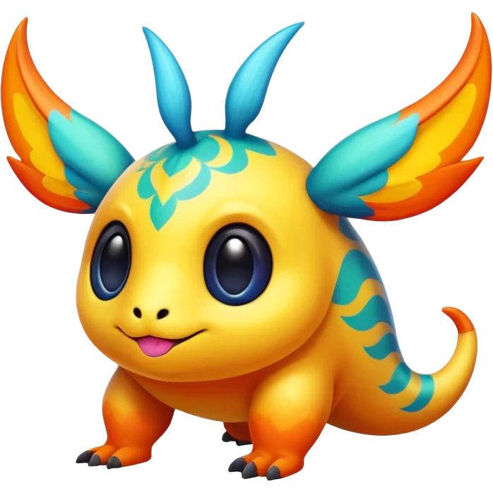 colorful vibrant Fakémon-creature with random markings emoji