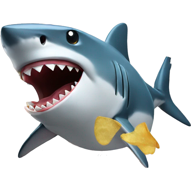 shark eating chips emoji