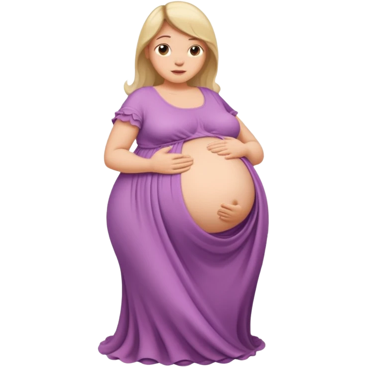 very heavily pregnant overdue woman with very large belly emoji