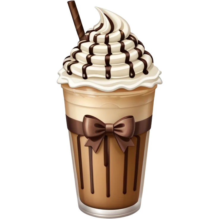 A frappe with a bow on top emoji