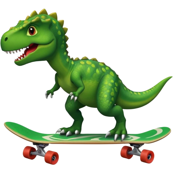 Dinosaur on a skateboard emoji